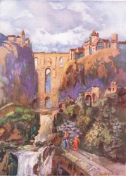 De Tajo Ronda, uit Hutchinsons Pittoresk Europa gepubliceerd door Hutchinson & Son, ca. 1930