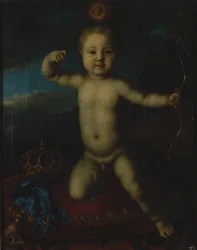 Portret van Tsarevitsj Peter Petrovich van Rusland 1715-1719 als Cupido