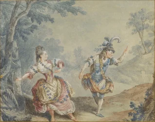 Marie Allard en Jean Dauberval in de opera-ballet Silvie