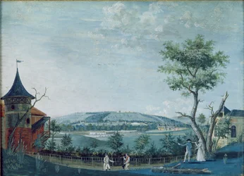 De Hermitage en het oude kasteel in het park van Le Raincy, 1754-93