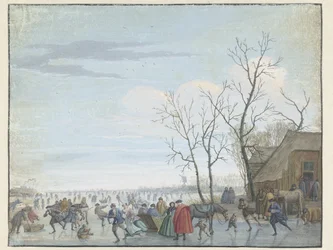 Winterlandschap met ijsvermaak