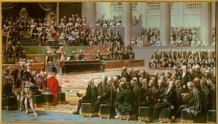 Opening van de Staten-Generaal te Versailles op 5 mei 1789. Schilderij van Auguste Couder (1789-1873)