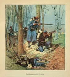 Franse Tirailleurs in gevecht bij Artenay op 10 oktober 1870