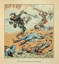 De dood van kapitein De Boissieu tijdens de gevechten van Orleans op 11 oktober 1870