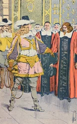 Lodewijk XIV bezoekt het Franse Parlement, illustratie uit 