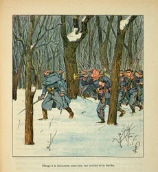 Slag bij Le Mans in januari 1871, het laden van de mobiele telefoons van de Sarthe, privécollectie