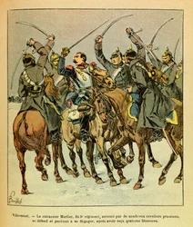 Tijdens de Slag bij Villersexel, de slagschip Marlier van het 5e regiment omringd door de Pruisen