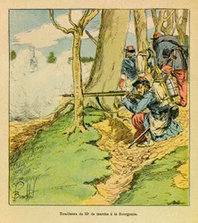 Onder bevel van generaal Dupre, een schoenmaker van de 32e marche bij de Slag bij La Bourgonce in oktober 1870