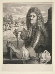 Portret van een edelman in harnas