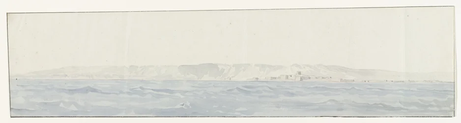 Gezicht op Crotone en de kust