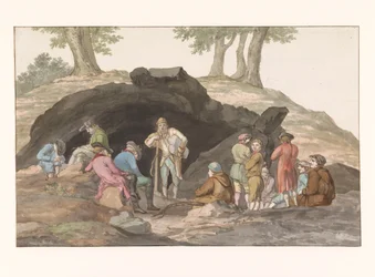 Oponthoud bij de Grotte delle Capre aan de grens bij Nemorosa en Fredda (Voyage en Italie, en Sicile et à Malte - 1778)