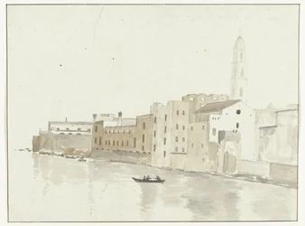 Stadsgezicht in Bari vanuit een raam in de herberg (Voyage en Italie, en Sicile et à Malte - 1778)