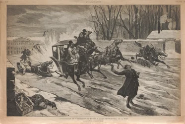Moord op tsaar Alexander II in Sint-Petersburg, 1881.