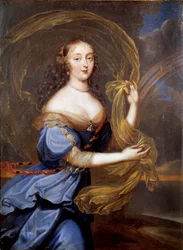 Portret van Francoise Athenais door Rochechouart Mortemart, Markiezin de Montespan (of Madame de Montespan) (1640-1707), favoriet van Lodewijk XIV, afgebeeld als Iris