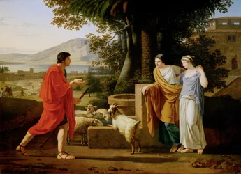 Jacob venant trouver les filles de Laban - Jacob ontmoet de dochters van Laban ...