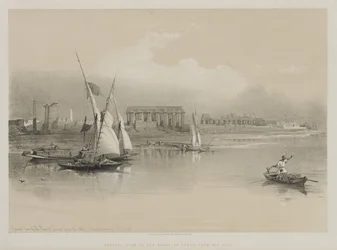 Egypte en Nubië, Deel I: Algemeen uitzicht op de ruïnes van Luxor, vanaf de Nijl