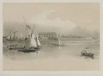 Egypte en Nubië, Deel I: Algemeen Uitzicht op de Ruïnes van Luxor, Vanaf de Nijl, 1846