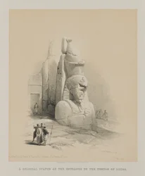 Egypte en Nubië, Deel I: Een van Twee Kolossale Beelden van Ramses II. Ingang van de Tempel van Luxor