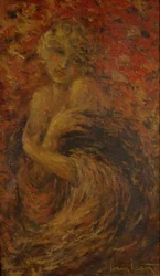 Fanny, gewikkeld in een mantel