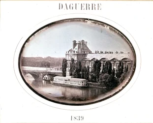 Daguerre: Pavillon de Flore, Louvre, Parijs 1839 (daguerrotype)