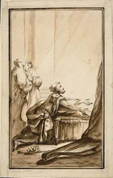 Koning David Knielend in Berouw