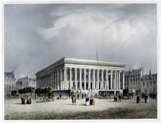 Beurs en Handelsrechtbank - lithografie door Arnout