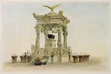 De kist van Napoleon I Bonaparte (1769-1821) in de kerk van Les Invalides (Parijs, Frankrijk)