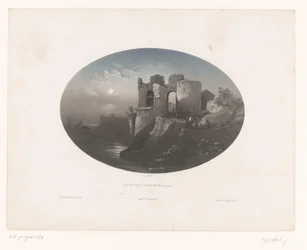 Zicht op de ruïne van het kasteel van de Vier Heemskinderen