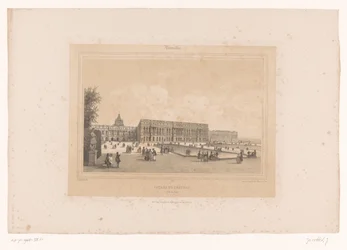 Zicht op het kasteel van Versailles vanuit de tuinen