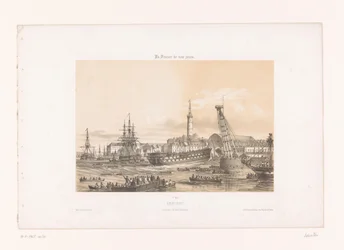 Zicht op het Arsenaal bij de haven van Lorient
