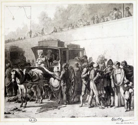De aankomst van een diligence (heliogravure)