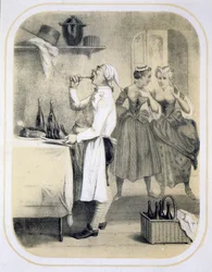 Vraatzucht in de keuken, uit een serie prenten die de Zeven Hoofdzonden uitbeelden