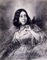 Portret van George Sand, pseudoniem van Amantine-Lucile-Aurore Dupin