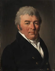 Portret van een man met een dichtgeknoopt jasje
