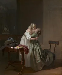 Twee jonge vrouwen kussen, ca. 1790-1794