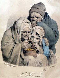 Winter - Tekening door Boilly