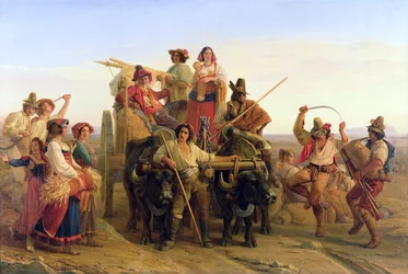 De aankomst van de oogsters in de Pontijnse moerassen, 1830