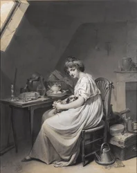 Louis-Léopold Boilly - Jong meisje met haar hond