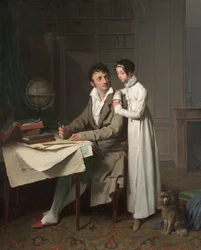 De aardrijkskundeles (Portret van Monsieur Gaudry en zijn dochter)