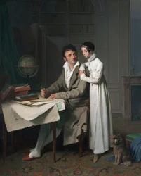 De aardrijkskundeles (Portret van Monsieur Gaudry en zijn dochter)