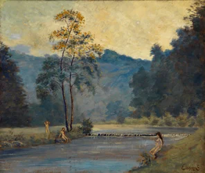 Drie meisjes en de rivier