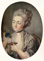 Meisje dat koffie drinkt, ca. 1774