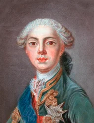 Louis Stanislas Xavier van Frankrijk (toekomstige Louis XVIII), Graaf van Provence (1755-1824) - gegraveerd door Louis Marin Bonnet (1736 of 1743-1793)