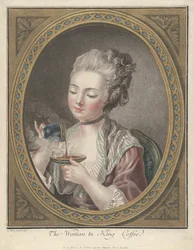 Vrouw die koffie drinkt