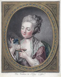 Vrouw die koffie drinkt
