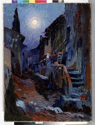 Auriol, steegje met maanlicht