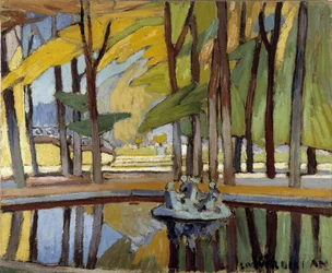 Bassin in het park van Versailles Schilderij door Louis Mathieu Verdilhan (1875-1928) 20e eeuw Verplichte vermelding: Collectie stichting regards de Provence, Marseille