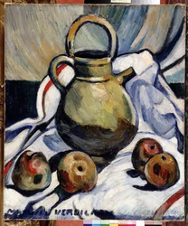 Stilleven met kan en appels (Louis Mathieu Verdilhan)