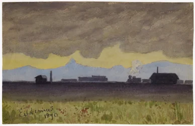 Treinlandschap in Arizona, 1890