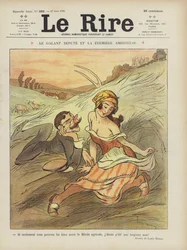 De galante afgevaardigde en het ambitieuze boerinnetje. Illustratie voor Le Rire